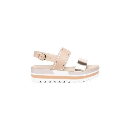 SANDALO CON ZEPPA NEROGIARDINI DONNA BEIGE E218880D/415