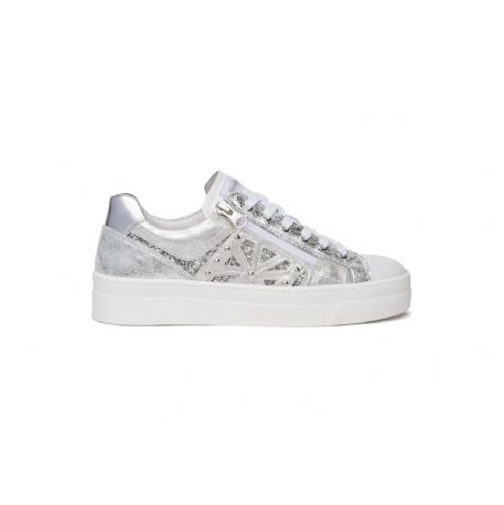 SNEAKERS NEROGIARDINI DONNA ZIP+LACCI WHITE E409930D/707