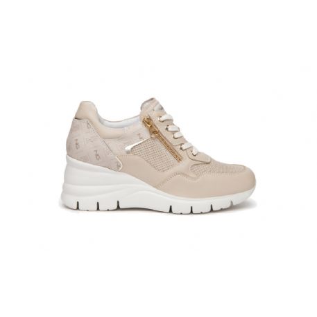 SNEAKERS NEROGIARDINI DONNA PELLE TESSUTO IVORY E409880D/702 