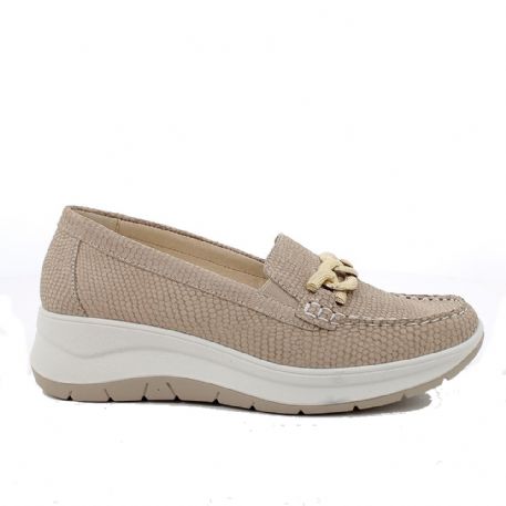 MOCASSINO IGI&CO DONNA CON ZEPPA BEIGE IRIDESCENTE 5653411