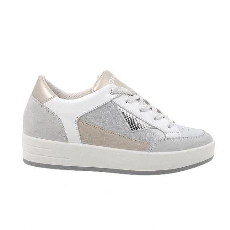 SNEAKERS IGI&CO DONNA PELLE/TESSUTO LAMINATO CRISTAL ARGENTO 5657033