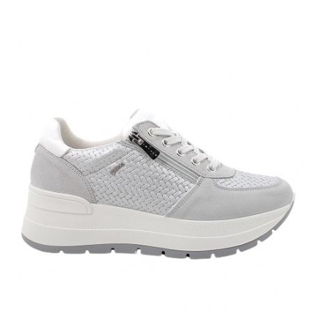 SNEAKERS IGI&CO DONNA SCAMOSCIATO/PELLE LAMINATA CRISTAL ARGENTO 5663711