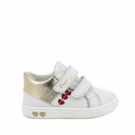 SNEAKERS PRIMIGI PRIMI PASSI BAMBINA NAPPA SO/S.LAM. BIANCO/ORO CHIA 5903022