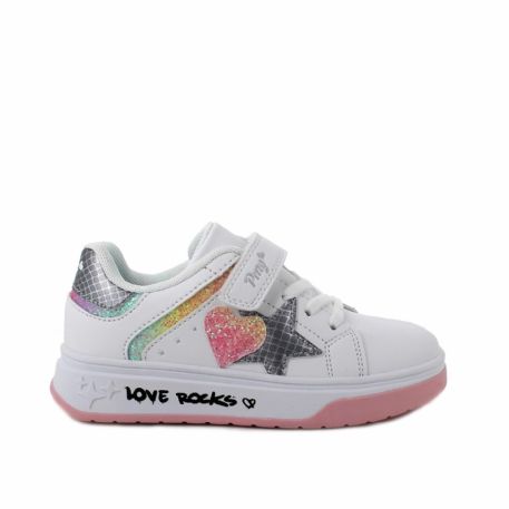 SNEAKERS PRIMIGI PRIMI PASSI BAMBINA   NAPPA PU/GLITTE BIANCO/FUXIA 5959500