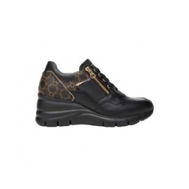 SNEAKERS CON ZEPPA NEROGIARDINI DONNA GUANTO NERO T.GIOVE T.MORO T.CROM TORTORA EVA AGOSTA I411483D/100