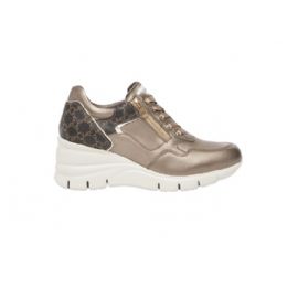 SNEAKERS CON ZEPPA NEROGIARDINI DONNA BAGOYA BROWN T.GIOVE T.MORO T.BRILL PLATINO EVA AGOSTA I411484D/322