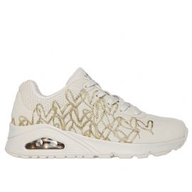 SNEAKERS SKECHERS DONNA UNO - GOLDEN HEART NATURALE/ORO 177975 NTGD