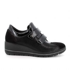 SNEAKERS ENVAL SOFT DONNA NERO LAMINATO ZEPPA 4,7CM 6764800