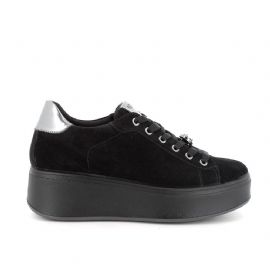 SNEAKERS CON ZEPPA IGI&CO DONNA NERO IN PELLE 6672211